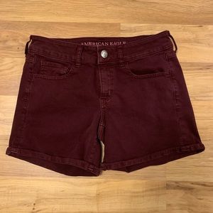 America Eagle burgundy shorts